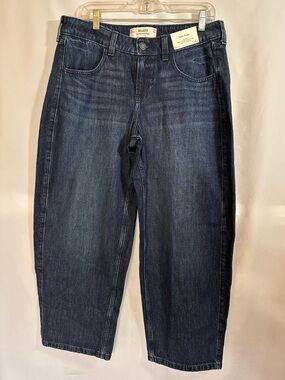 Hollister Low-Rise Taper Baggy Jeans Dark Wash NWT Size 10S / W30 Short